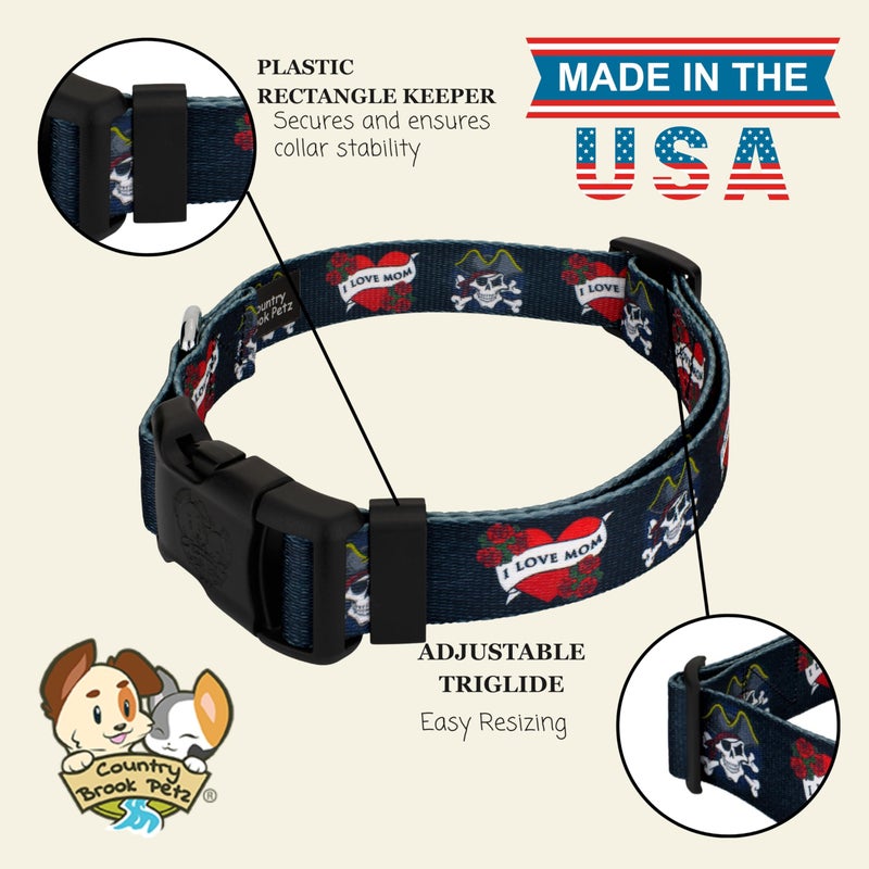 Country Brook Design Country Brook Petz - Deluxe I Love Mom Dog Collar - Attitude Collection Featuring Untamed Designs (1 Inch, Large) - Image 5